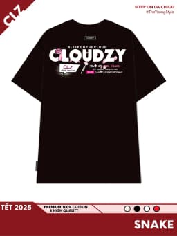Thumbnail Áo thun nữ nam basic unisex tay lỡ thun cotton form rộng local brand Cloudzy cổ tròn SNAKE 1