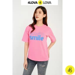 Thumbnail Áo thun nữ tay lỡ 4LOVA Smile phong cách thời trang năng động, trẻ trung 3