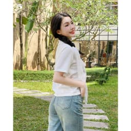 Thumbnail Áo thun nữ Twentyfive dáng lửng phối cúc màu 6650 3