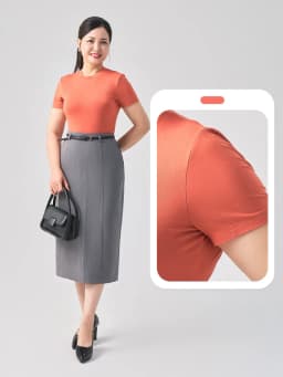 Thumbnail Áo thun nữ YODY dáng ôm, cổ tròn, cao, vải bambo mát mẻ, co giãn TSN7268 3