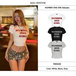 Thumbnail Áo Thun Number One Girl 𝐊𝐈𝐋𝐋 𝐒𝐘𝐒𝐓𝐄𝐌 Ôm Body In Kim Tuyến 1