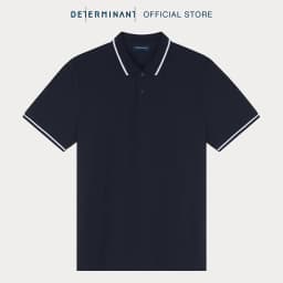 Thumbnail Áo thun polo DETERMINANT thấm hút 1 chiều màu xanh Navy có viền cổ BST New Arrival SS25 P33-01 1