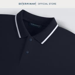 Thumbnail Áo thun polo DETERMINANT thấm hút 1 chiều màu xanh Navy có viền cổ BST New Arrival SS25 P33-01 2