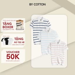 Thumbnail Áo Thun Polo Nam By Cotton Cao Cấp Polo Pique 2.0 Trắng In Sọc 1