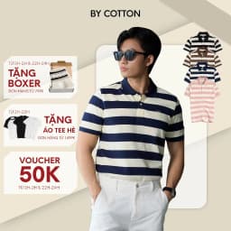 Thumbnail Áo Thun Polo Nam Cao Cấp Stripes Fox Vải Gân, Sợi Spandex Chống Nhăn Multi Color BY COTTON 1