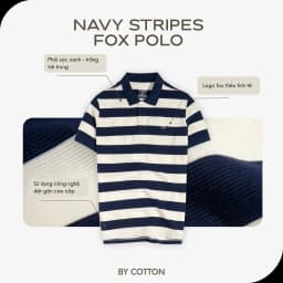 Thumbnail Áo Thun Polo Nam Cao Cấp Stripes Fox Vải Gân, Sợi Spandex Chống Nhăn Multi Color BY COTTON 2