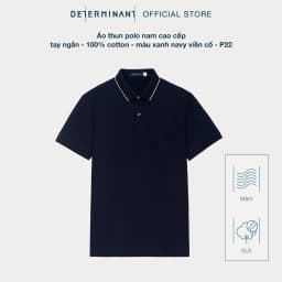 Thumbnail Áo thun polo nam cao cấp DETERMINANT - 100% cotton- chống xù, mềm mại - P22 -  màu xanh navy 3