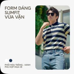 Thumbnail Áo Thun Polo Nam Cao Cấp Stripes Fox Vải Gân, Sợi Spandex Chống Nhăn Multi Color BY COTTON 4