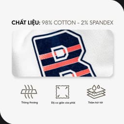 Thumbnail Áo Thun Polo Nam Cao Cấp Cool Pique Trắng Bo Cổ Xanh In B By Cotton 2