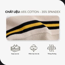 Thumbnail Áo Thun Polo Nam Cao Cấp Dệt Kim Trắng - Xanh Đen Sọc Ngực Thêu Ngựa - SS2 By Cotton 3