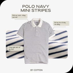 Thumbnail Áo Thun Polo Nam Cao Cấp Phối Sọc Nhuyễn Màu Xanh Đen BY COTTON 2