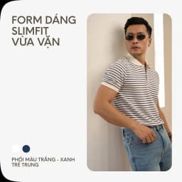 Thumbnail Áo Thun Polo Nam Cao Cấp Phối Sọc Nhuyễn Màu Xanh Đen BY COTTON 4