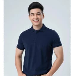 Thumbnail Áo Thun Polo Nam Cổ Bẻ Màu Xanh Đen Vải Cotton Cá Sấu Thương Hiệu MrTwins® 2