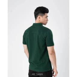 Thumbnail Áo Thun Polo Nam Cổ Bẻ Màu Xanh Két Vải Cotton Cá Xấu Thương Hiệu MrTwins® 2