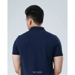 Thumbnail Áo Thun Polo Nam Cổ Bẻ Màu Xanh Đen Vải Cotton Cá Sấu Thương Hiệu MrTwins® 4
