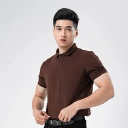 Thumbnail Áo Thun Polo Nam Cổ Bẻ Màu Nâu Vải Cotton Cá Sấu Thương Hiệu MrTwins® 1