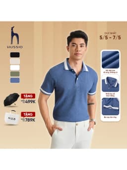 Thumbnail Áo thun Polo nam PERU vải Tổ ong WAFFLE cao cấp, trẻ trung, thanh lịch, chuẩn form - HUSSIO 1