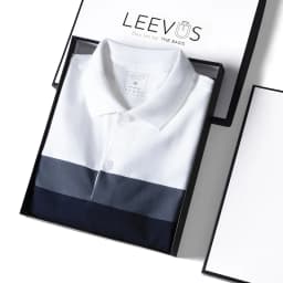 Thumbnail Áo thun Polo nam phối sọc LEEVUS, CVC cá sấu 100% cao cấp, LEEVUS APL213 2