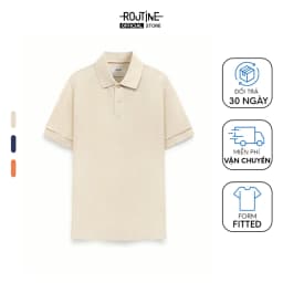 Thumbnail Áo Thun Polo Nam Tay Ngắn Cotton Trơn Form Fitted - Routine 10S24POL006 1