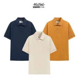 Thumbnail Áo Thun Polo Nam Tay Ngắn Cotton Trơn Form Fitted - Routine 10S24POL006 4