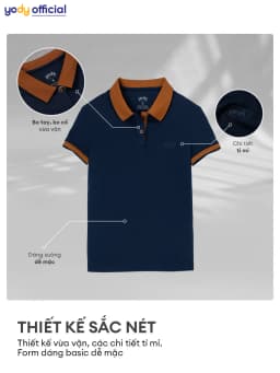 Thumbnail Áo thun polo nữ YODY chất liệu cafe phối nẹp trẻ trung mềm mịn, khử mùi NCF2 APN3700 3
