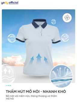 Thumbnail Áo thun polo nữ YODY chất liệu cafe phối nẹp trẻ trung mềm mịn, khử mùi NCF2 APN3700 4