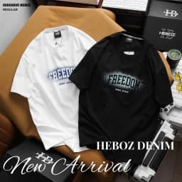 Thumbnail Áo thun print Freedom Heboz 2M, áo phông in chữ kiểu dành cho nam - 00002605 1