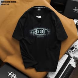 Thumbnail Áo thun print Freedom Heboz 2M, áo phông in chữ kiểu dành cho nam - 00002605 2