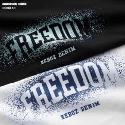 Thumbnail Áo thun print Freedom Heboz 2M, áo phông in chữ kiểu dành cho nam - 00002605 4
