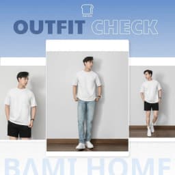 Thumbnail Áo thun raglan cổ tròn BAMI HOME form rộng oversize phong cách năng động dành cho nam nữ AUN04 3