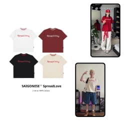 Thumbnail Áo Thun SAIGONESE Spread Love Hình Thêu 3D Form Boxy Unisex Nam Nữ 4 Màu 1