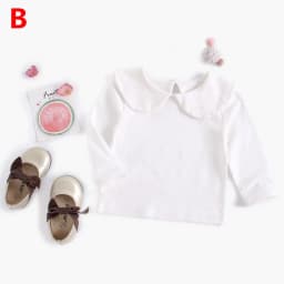 Thumbnail Áo thun SANLUTOZ tay dài bo phồng màu trắng bằng cotton cho bé sơ sinh 2