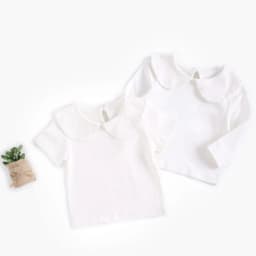 Thumbnail Áo Thun Sanlutoz Tay Dài Màu Trắng Chất Liệu Cotton Cho Bé Gái 1
