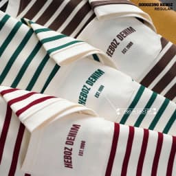 Thumbnail Áo thun sọc 1 túi Heboz 3M, áo thun nam vải cotton dệt - 00002390 4