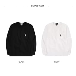 Thumbnail Áo Thun Steve Embroidered Pocket Long Sleeve T-Shirt Unisex Style | WHLAD3822U 3