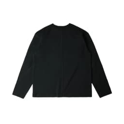 Thumbnail Áo Thun Tay Dài DAPPERANDMORE Exclusive Long Sleeve 100% Cotton 250GSM Phối Line Rã May - Black 1