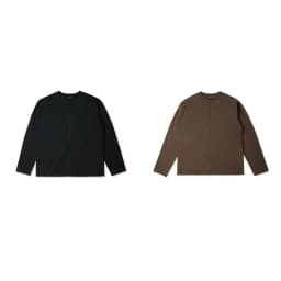 Thumbnail Áo Thun Tay Dài DAPPERANDMORE Exclusive Long Sleeve 100% Cotton 250GSM Phối Line Rã May - Black 2