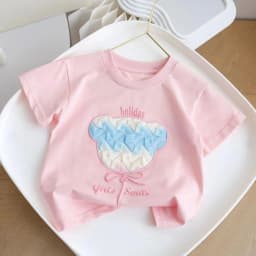 Thumbnail Áo Thun Tay Ngắn Họa Tiết In Gấu 3D Cho Bé Gái 1-10 Tuổi MINTSCLOSET Quảng Châu - AR8426 2
