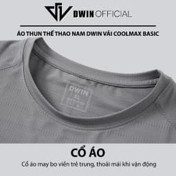 Thumbnail Áo thun thể thao nam DWIN basic chất vải coolmax co dãn 4 chiều  thoáng mát thấm hút mồ hôi 1