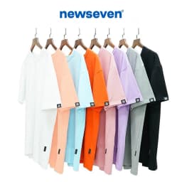 Thumbnail Áo thun trơn NEWSEVEN Basic Tee phông trơn nam nữ tay lỡ oversize form rộng 2