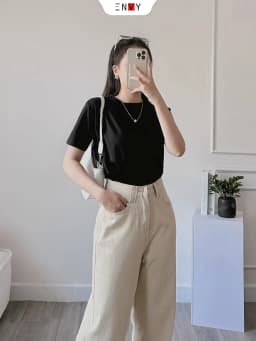 Thumbnail Áo Thun Trơn Nữ Tay Ngắn Basic ENVY AT0331 3