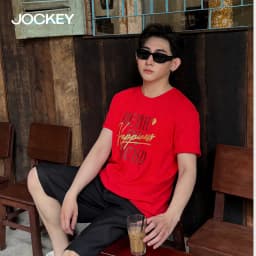 Thumbnail Áo thun T-shirt đỏ Jockey cotton Happiness - J4100 4