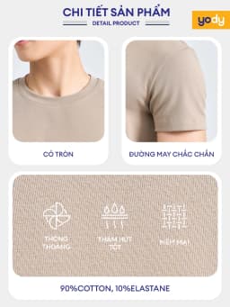 Thumbnail Áo thun T-shirt Nam YODY dáng slimfit cơ bản, vải cotton mềm mại, thông thoáng MCTS25S336 2