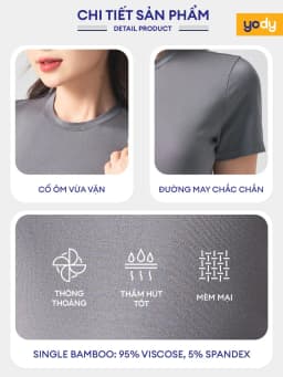 Thumbnail Áo thun t-shirt Nữ YODY form slimfit, thun rib cotton mềm, thoáng mát WCTS25S189 (TSN7275) 2