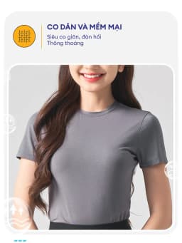 Thumbnail Áo thun t-shirt Nữ YODY form slimfit, thun rib cotton mềm, thoáng mát WCTS25S189 (TSN7275) 4