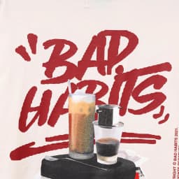 Thumbnail Áo Thun Unisex BAD HABITS CÀ PHÊ TEE 100% Cotton - MÀU KEM - Local Brand Chính Hãng 4