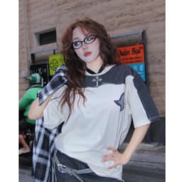 Thumbnail Áo Thun Unisex SAIGONESE Vải Cotton Phối Jean Denim Hoạ Tiết Shuriken Form Rộng Unisex Nam Nữ 3 Màu 2