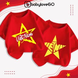 Thumbnail Áo thun Việt Nam cho bé, áo cờ đỏ sao vàng chất thun cotton mềm mịn BabyloveGO 1