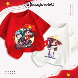 Thumbnail Áo thun Việt Nam cho bé trai bé gái BabyloveGO áo 30/4 cho bé chất cotton mềm mịn thoáng mát 1