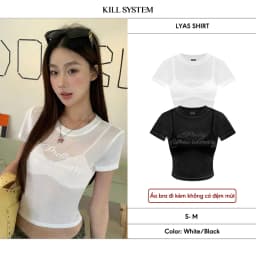 Thumbnail Áo thun xuyên thấu sexy tôn dáng LYAS kèm bra - 𝐊𝐈𝐋𝐋 𝐒𝐘𝐒𝐓𝐄𝐌 1